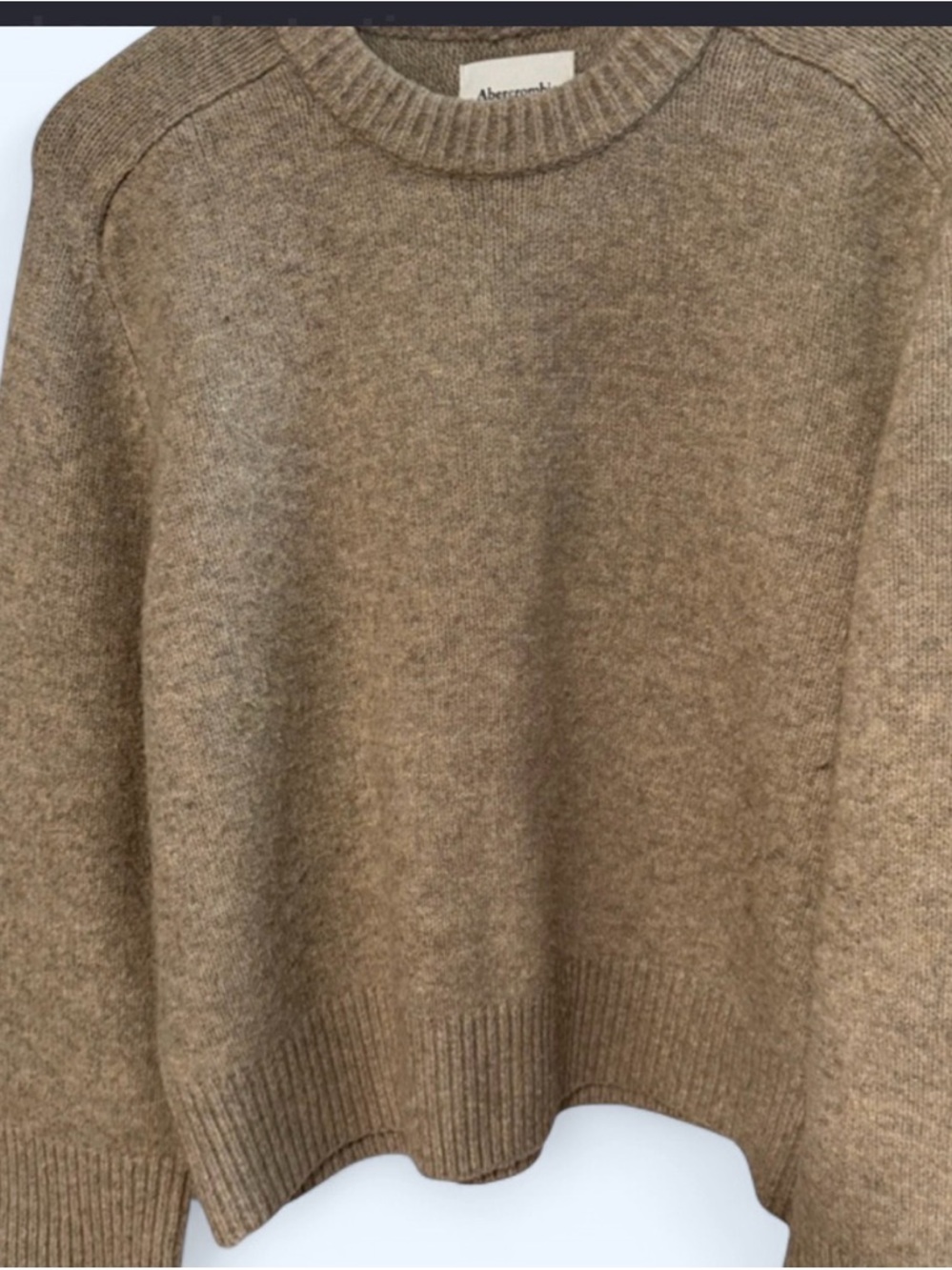 Abercrombie & Fitch Women's Light Taupe Crewneck Sweater